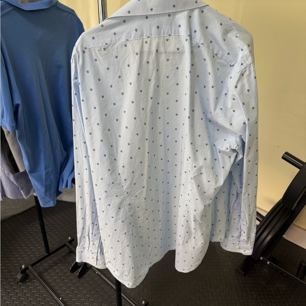 Express Light Blue Patterned Shirt - image 2